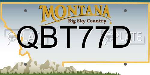 QBT77D Montana License Plate