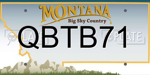 QBTB71 Montana License Plate