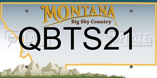 QBTS21 Montana License Plate