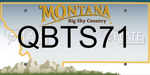 QBTS71 Montana License Plate