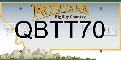 QBTT70 Montana License Plate