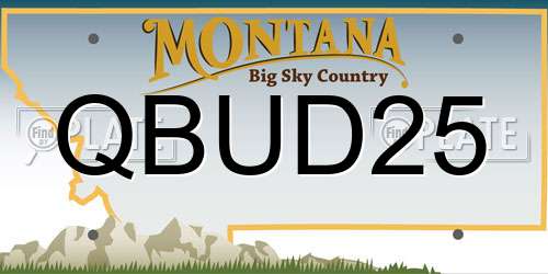 QBUD25 Montana License Plate