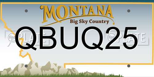 QBUQ25 Montana License Plate
