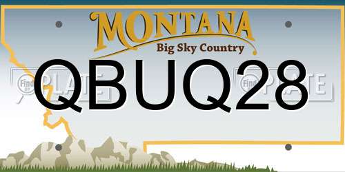 QBUQ28 Montana License Plate