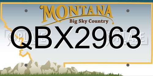 QBX2963 Montana License Plate