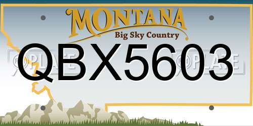 QBX5603 Montana License Plate