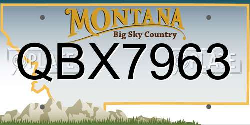 QBX7963 Montana License Plate