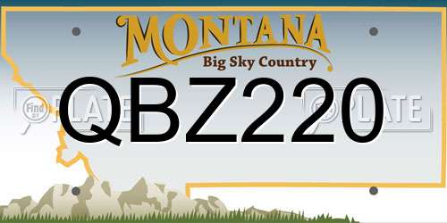 QBZ220 Montana License Plate