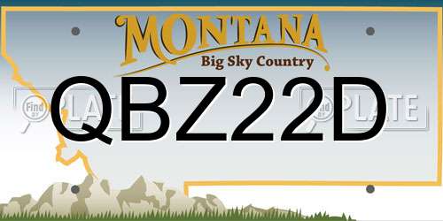QBZ22D Montana License Plate