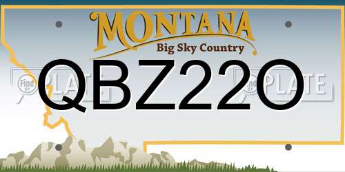 QBZ22O Montana License Plate