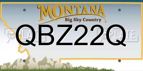 QBZ22Q Montana License Plate