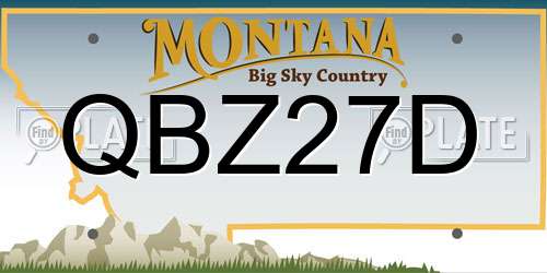QBZ27D Montana License Plate