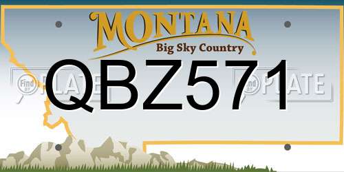 QBZ571 Montana License Plate
