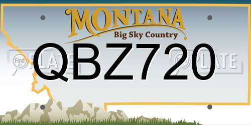 QBZ720 Montana License Plate