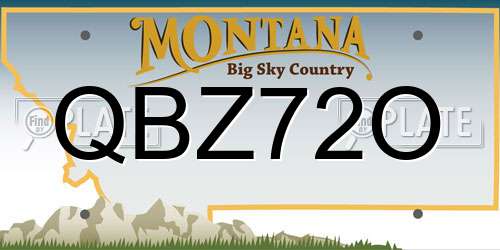 QBZ72O Montana License Plate