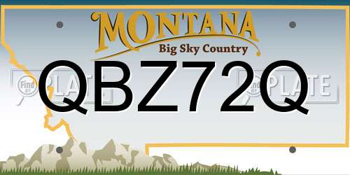 QBZ72Q Montana License Plate