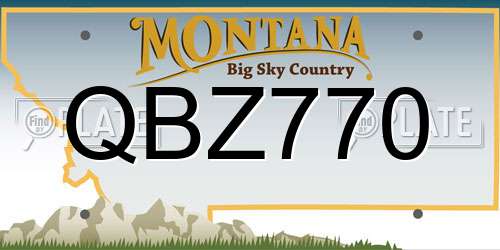QBZ770 Montana License Plate