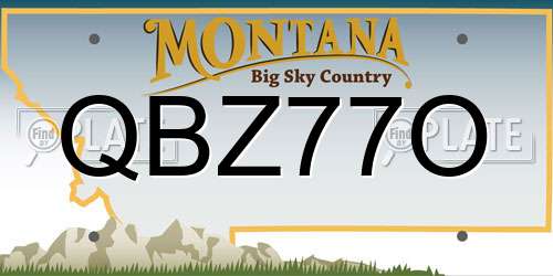 QBZ77O Montana License Plate
