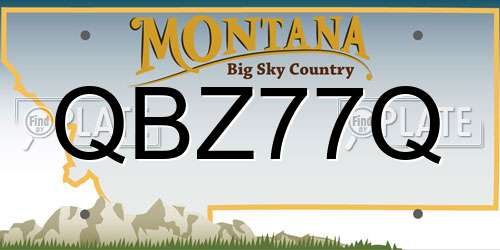 QBZ77Q Montana License Plate