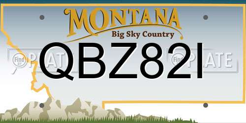 QBZ82I Montana License Plate