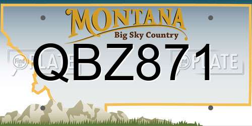 QBZ871 Montana License Plate