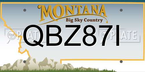 QBZ87I Montana License Plate