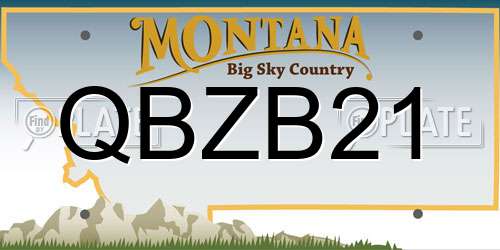 QBZB21 Montana License Plate