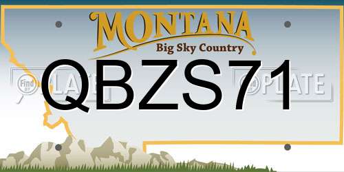 QBZS71 Montana License Plate