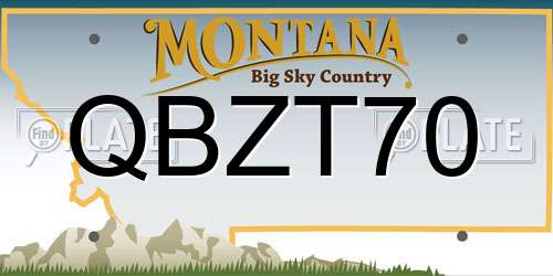 QBZT70 Montana License Plate