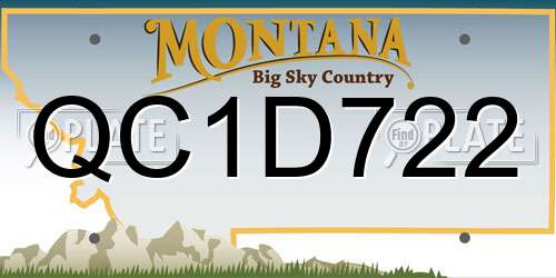 QC1D722 Montana License Plate