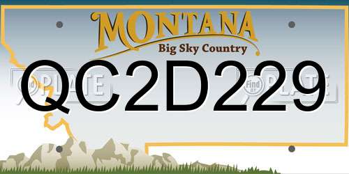QC2D229 Montana License Plate