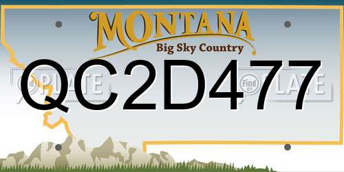 QC2D477 Montana License Plate