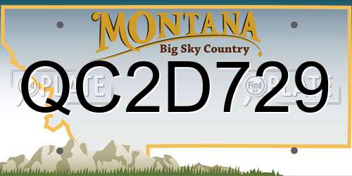 QC2D729 Montana License Plate
