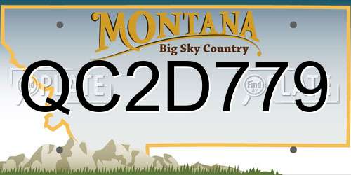 QC2D779 Montana License Plate