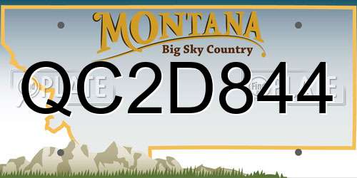 QC2D844 Montana License Plate