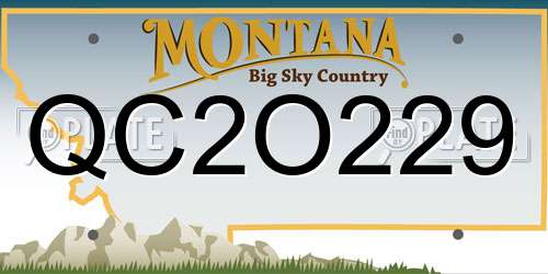 QC2O229 Montana License Plate