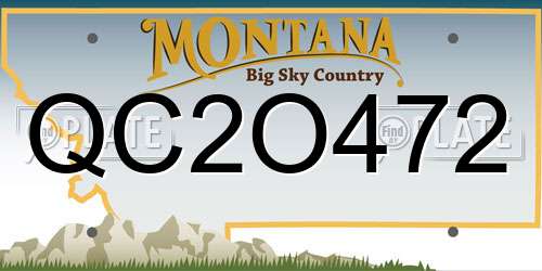 QC2O472 Montana License Plate