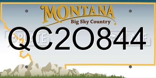 QC2O844 Montana License Plate