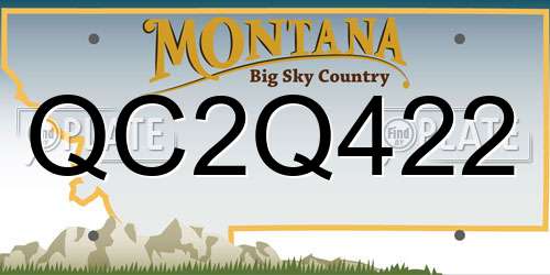 QC2Q422 Montana License Plate