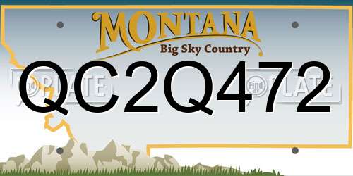 QC2Q472 Montana License Plate