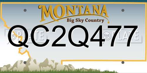 QC2Q477 Montana License Plate