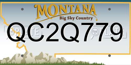 QC2Q779 Montana License Plate