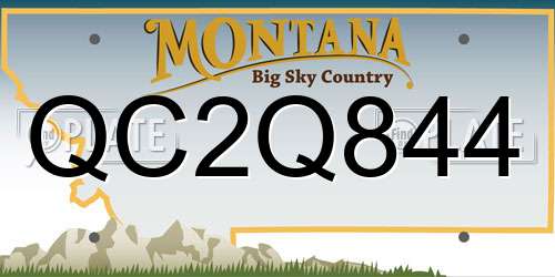 QC2Q844 Montana License Plate
