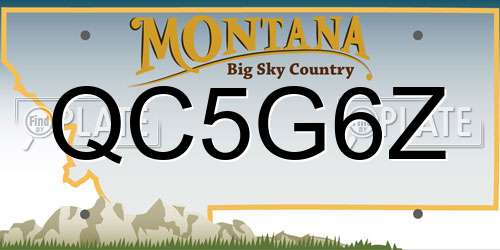 QC5G6Z Montana License Plate