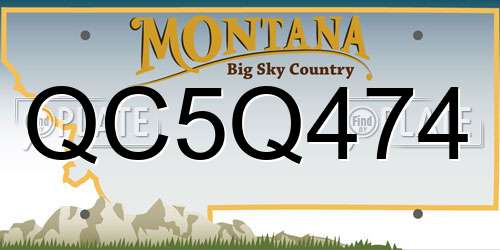 QC5Q474 Montana License Plate