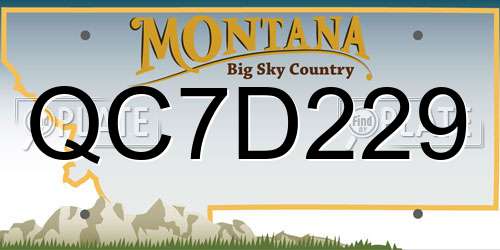 QC7D229 Montana License Plate