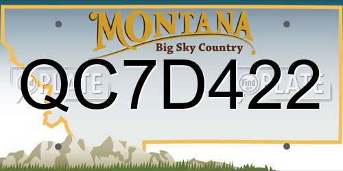 QC7D422 Montana License Plate