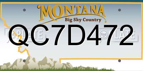 QC7D472 Montana License Plate