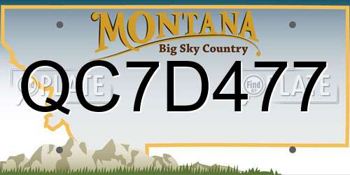 QC7D477 Montana License Plate