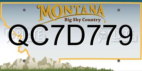 QC7D779 Montana License Plate